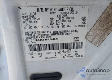 2015 Ford F-150 Xlt from USA, damaged, VIN 1FTEX1CF1FFA61029